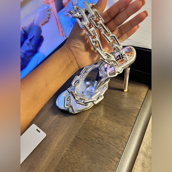 Silver Chain link up heel - Picture 7 of 8